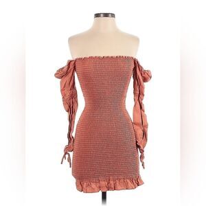 Reformation Linen Coral Hilary dress